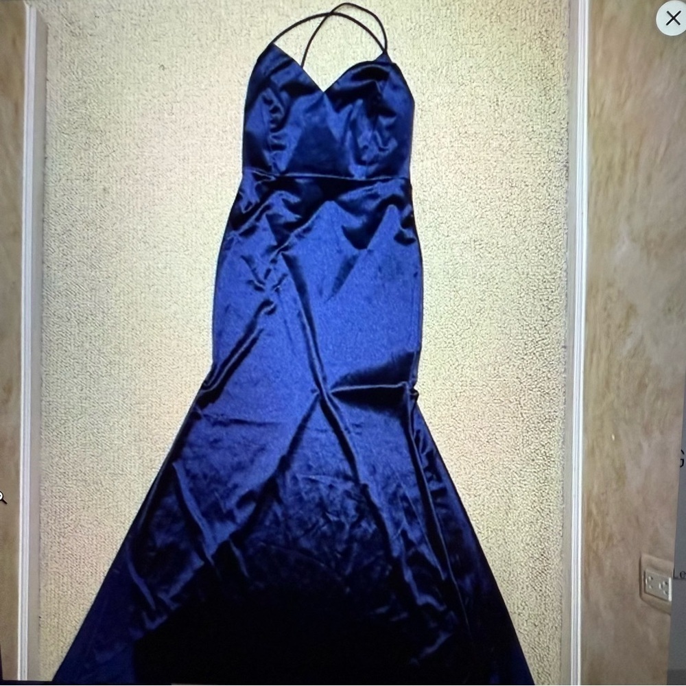 Windsor Elegant‎ Navy Blue Evening Gown homecoming prom formal dance size L